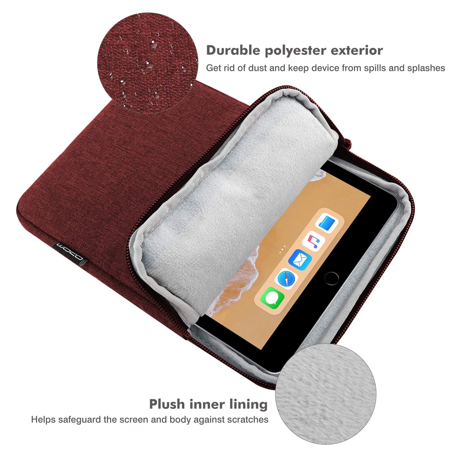 Foto 3 | Funda Para Tableta Moko De 9 A 11 Pulgadas Para Ipad Air/pro/gen  Color Rojo Vino - Venta Internacional.
