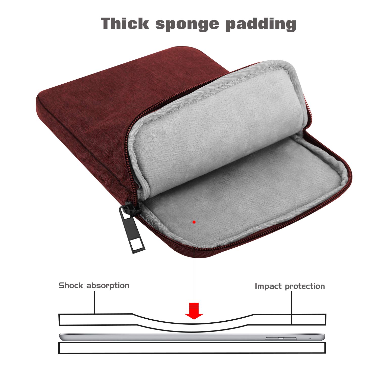 Foto 4 | Funda Para Tableta Moko De 9 A 11 Pulgadas Para Ipad Air/pro/gen  Color Rojo Vino - Venta Internacional.