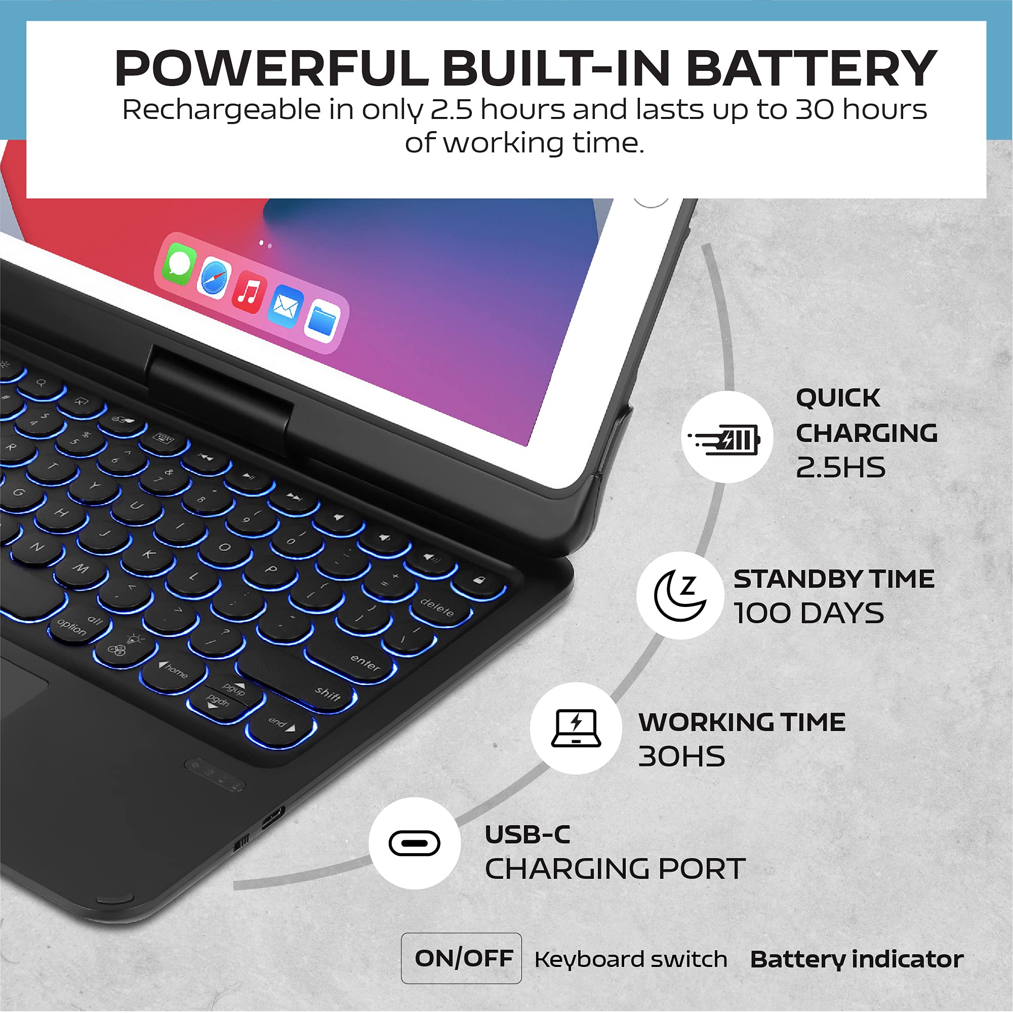 Foto 4 pulgar | Funda Con Teclado Mobee Para Ipad Pro De 9 7 Pulgadas De Sexta Y Quinta Generación - Venta Internacional.