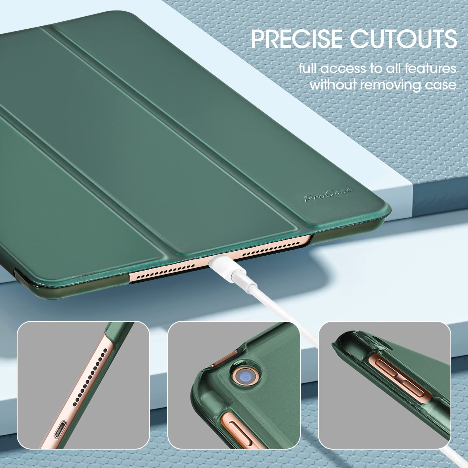 Foto 7 pulgar | Funda Procase Para Ipad De 9ª  8ª Y 7ª Generación De 10 2 Pulgadas  Color Verde Oscuro - Venta Internacional.