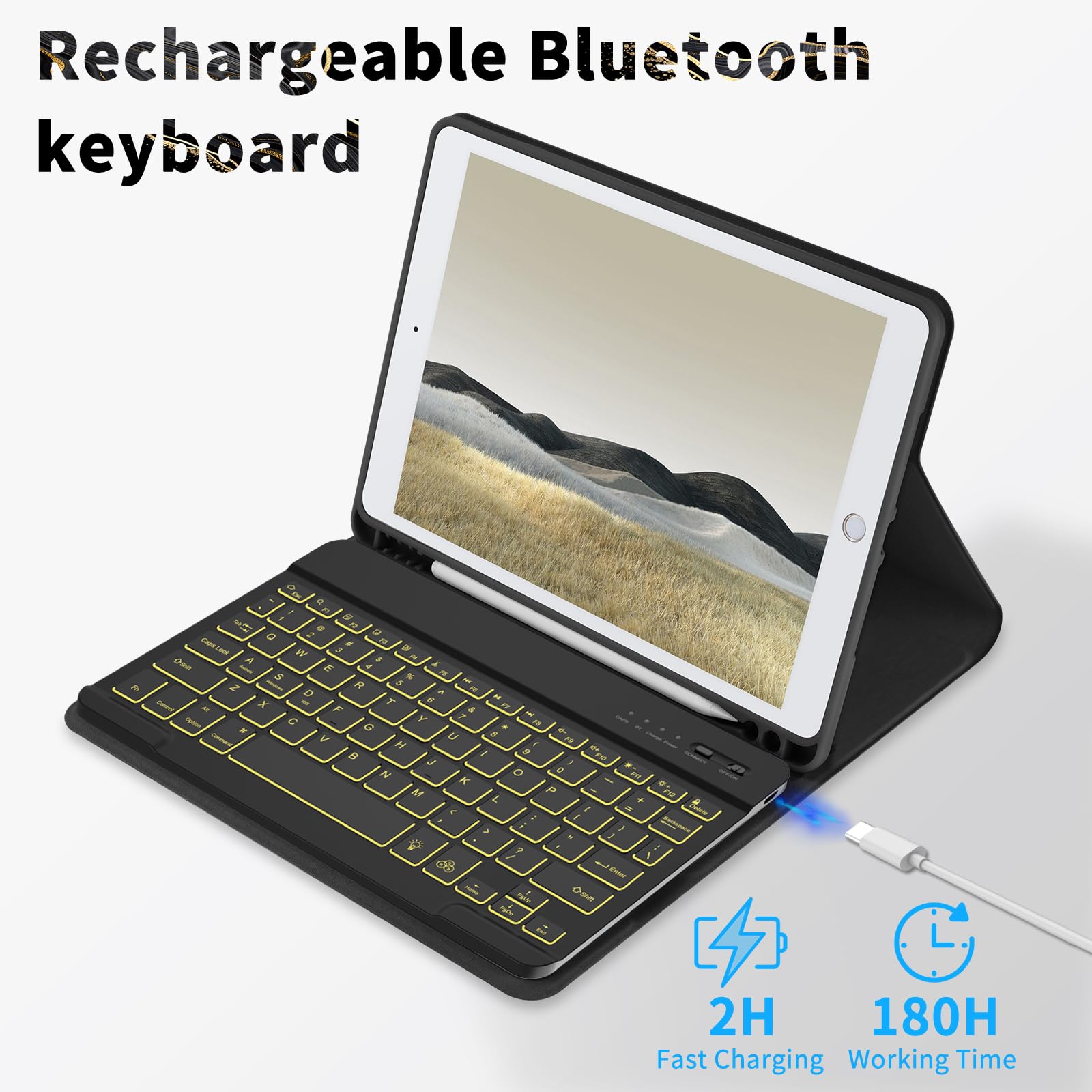 Foto 4 pulgar | Funda Con Teclado Fuwang Para Ipad 9ª  8ª Generación  10 2 Pulgadas - Venta Internacional.