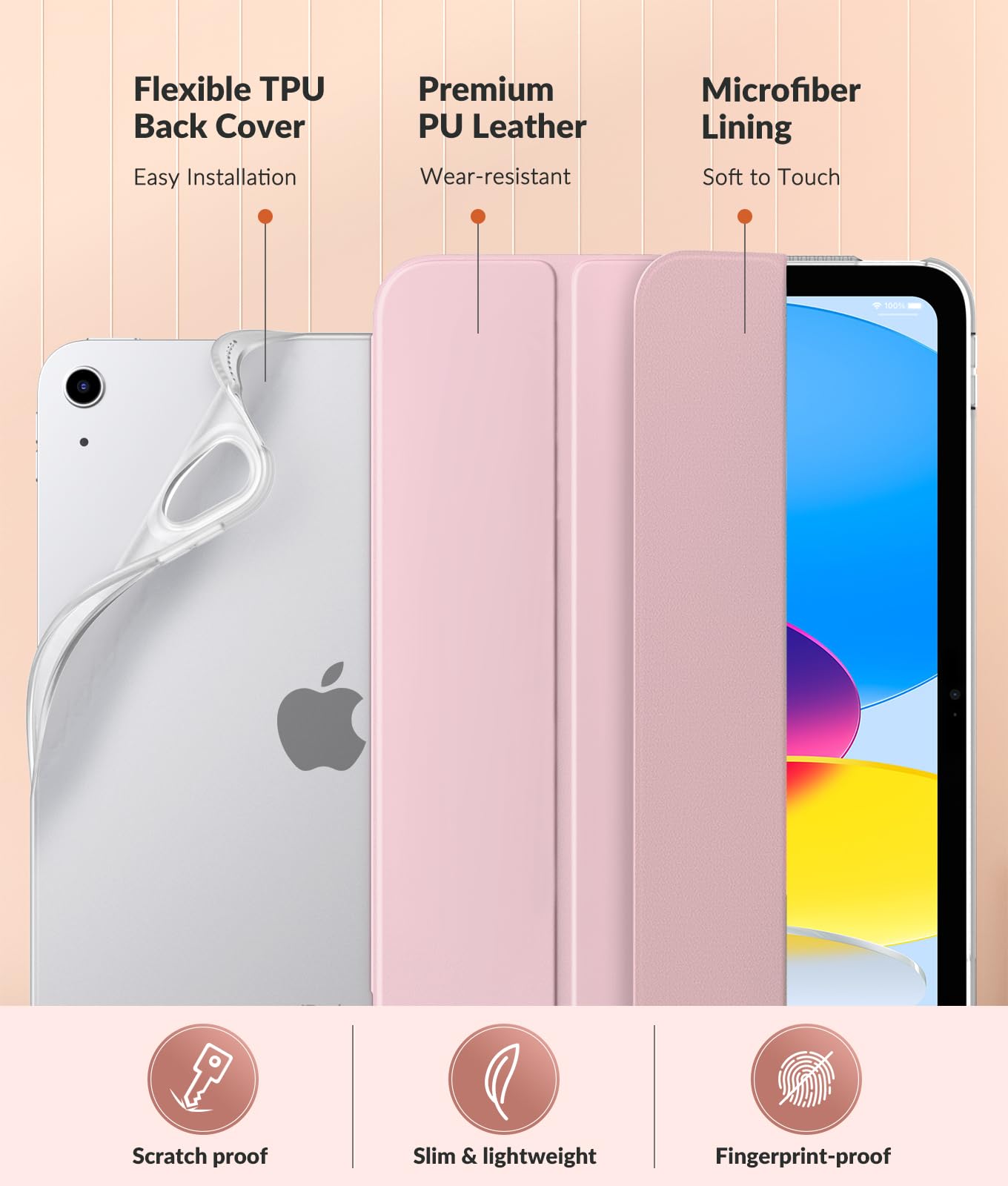 Foto 4 | Funda Moko Para El Nuevo Ipad De 11.ª Y 10.ª Generación Con Parte Trasera Translúcida - Venta Internacional.