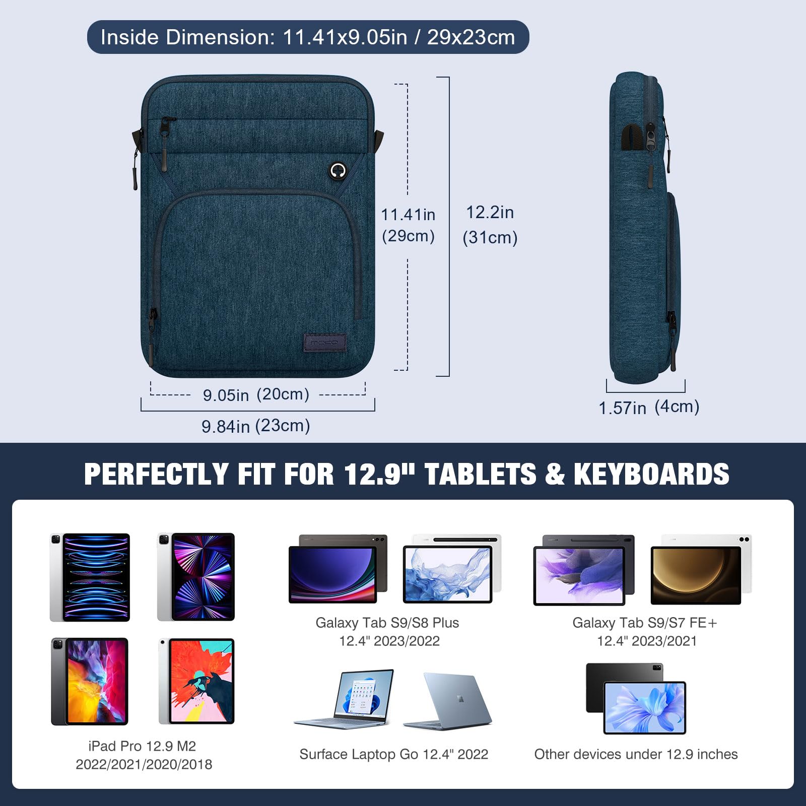 Foto 2 | Funda Para Tablet Moko Indigo De 12 9 Pulgadas Para Ipad Pro Y Air - Venta Internacional.