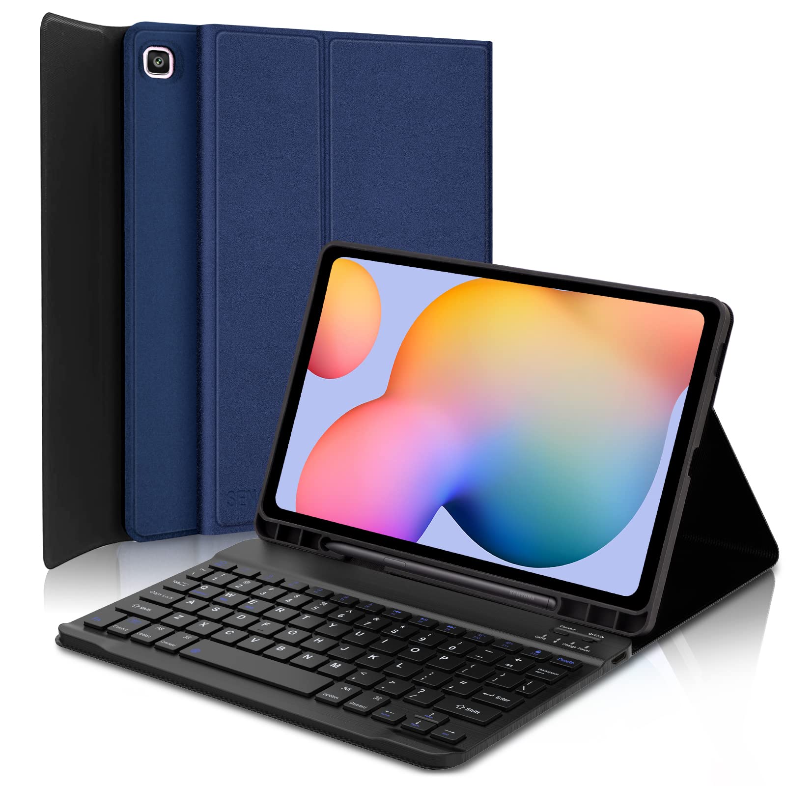 Funda Con Teclado Para Samsung Galaxy Tab S6 Lite 10.4  Color Azul Marino - Venta Internacional.