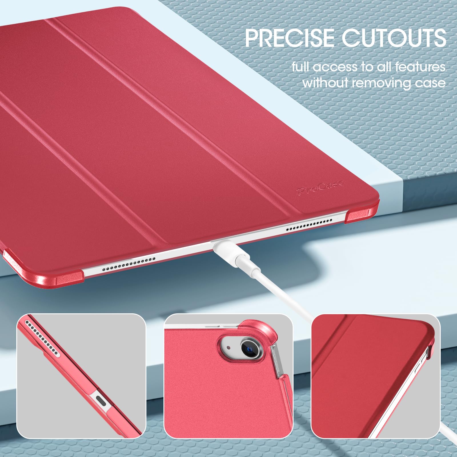 Foto 6 pulgar | Funda Procase Para Ipad Air 13 Pulgadas M3 2025/m2 2024 - Rojo - Venta Internacional.