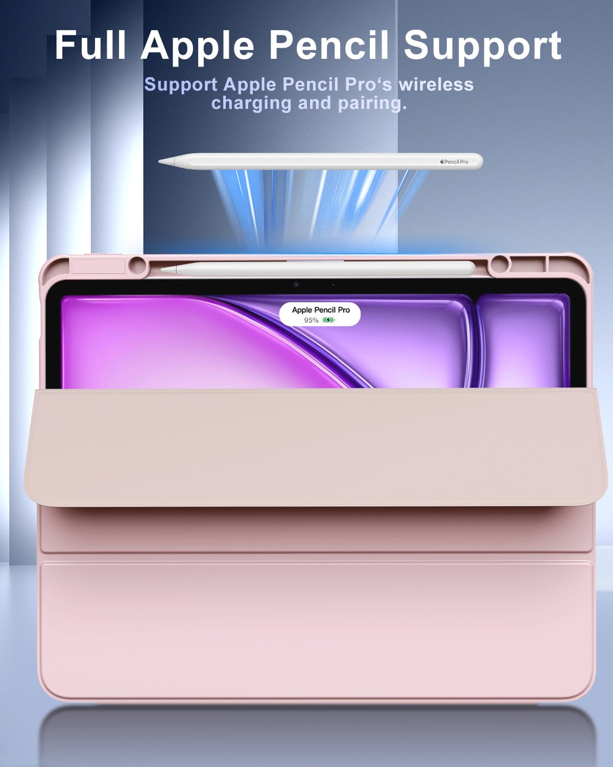 Foto 7 | Funda Timovo Para Ipad Air De 13 Pulgadas Con Soporte Para Lápices  Color Rosa Claro - Venta Internacional.