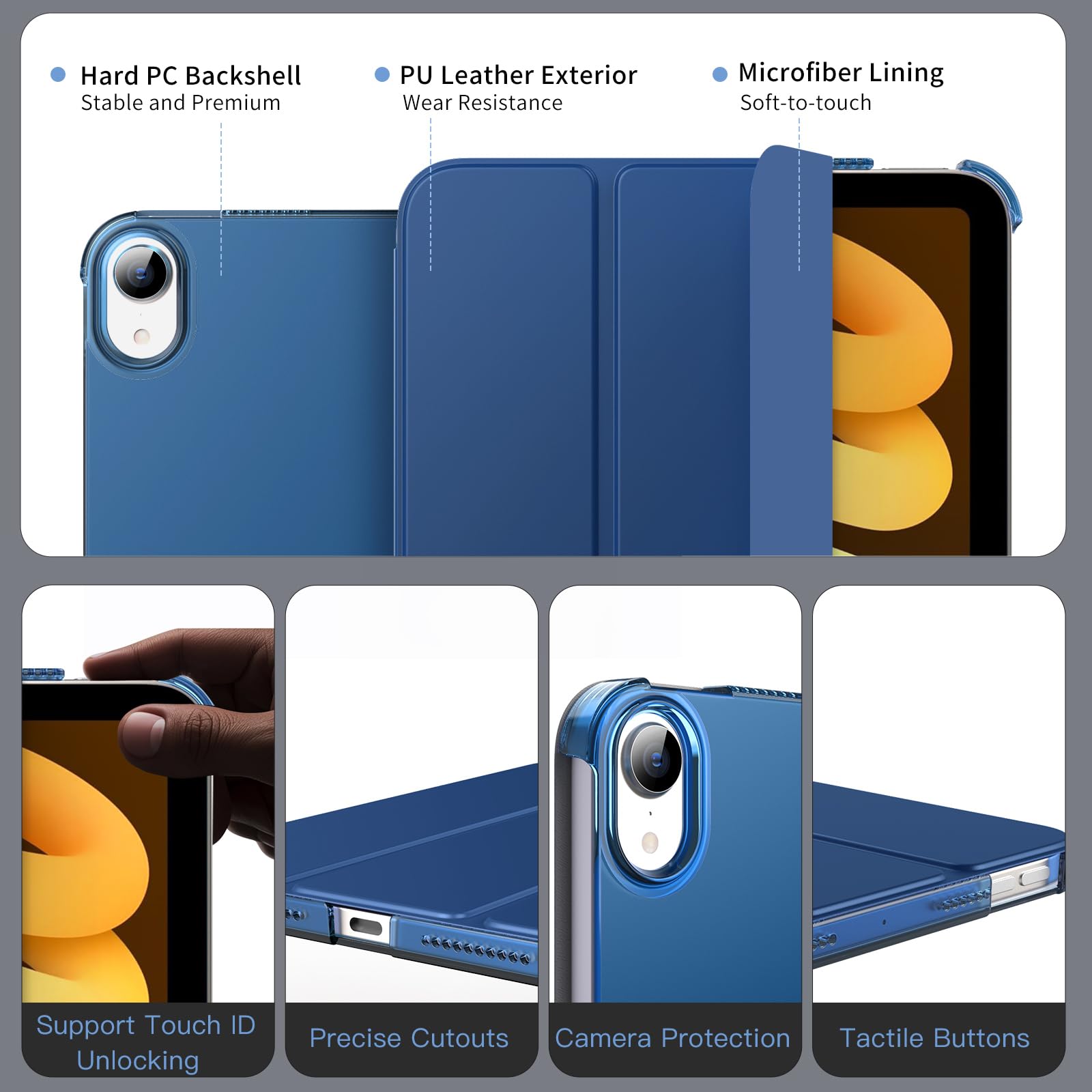 Foto 5 pulgar | Funda Moko Para Ipad Mini 7 (a17 Pro) 8.3 Pulgadas 2024  Ipad Mini 6 2021 - Venta Internacional.
