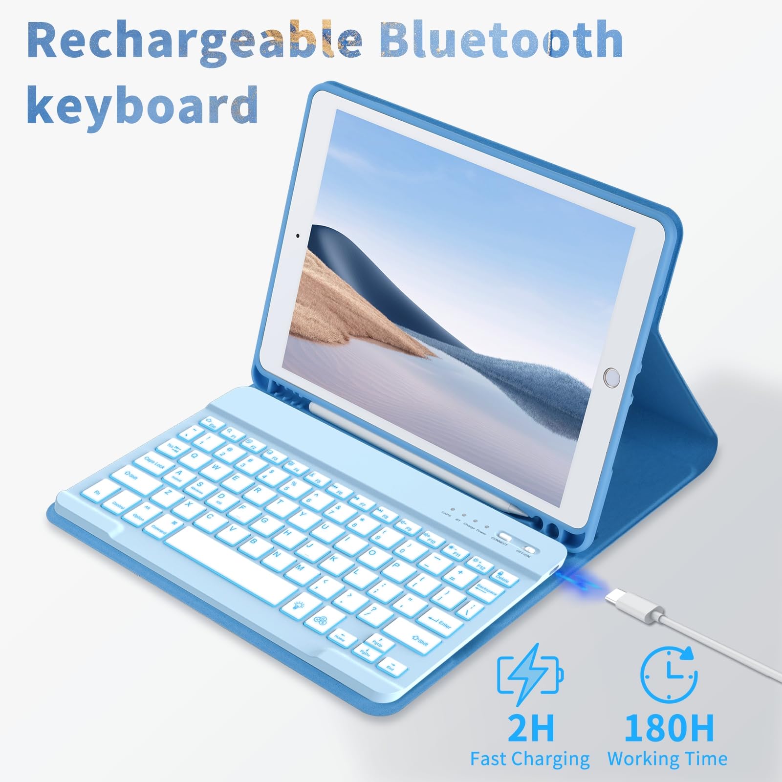 Foto 6 pulgar | Funda Con Teclado Fuwang Para Ipad 9ª  8ª Generación  10 2 Pulgadas - Venta Internacional.