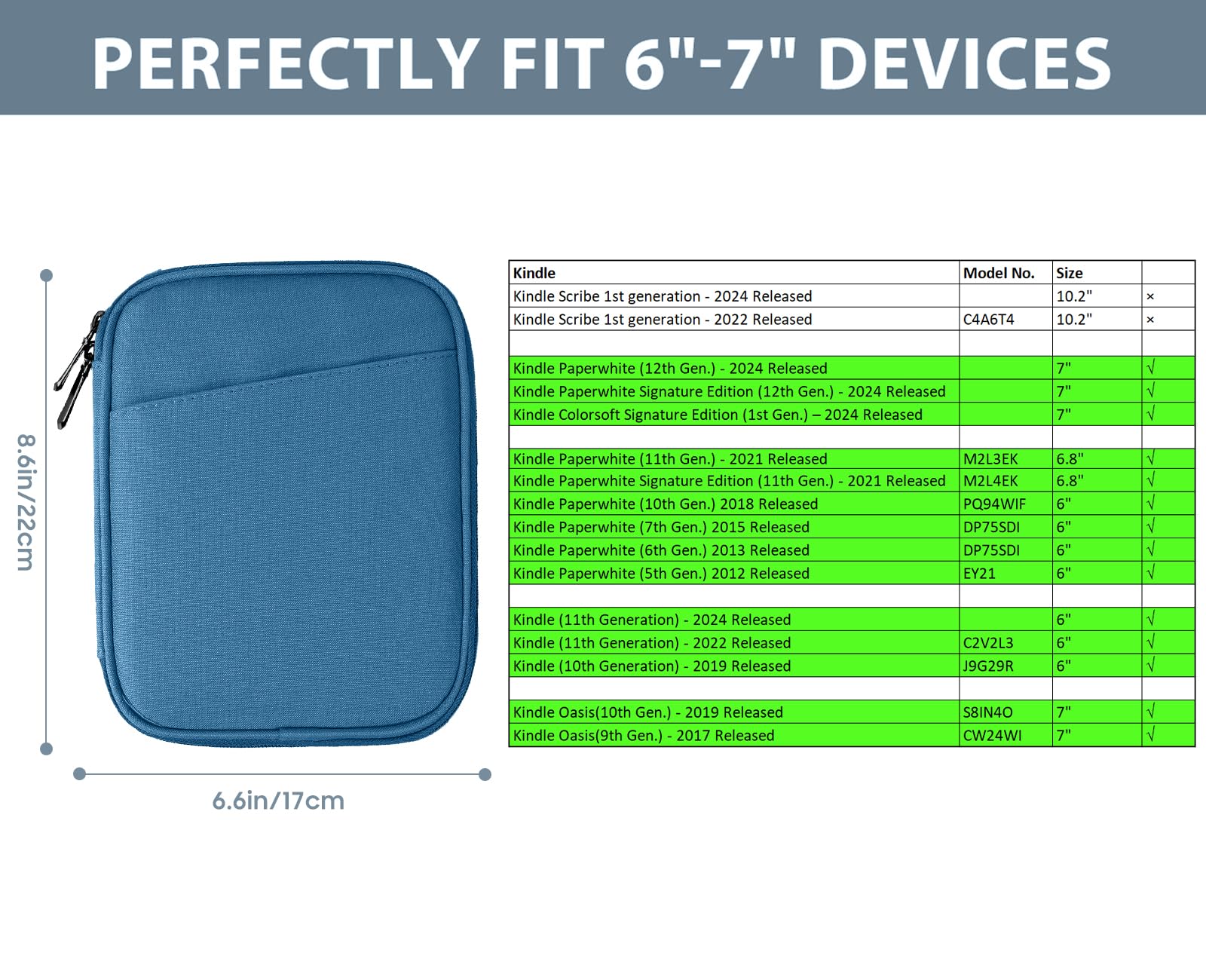 Foto 3 pulgar | Funda Para Tablet Timovo Para Kindle Paperwhite De 6 A 7 Pulgadas  Color Azul - Venta Internacional.