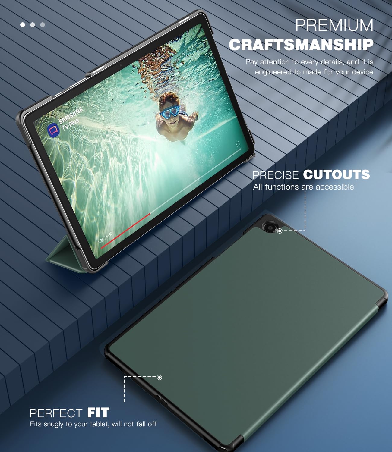 Foto 5 pulgar | Funda Timovo Para Samsung Galaxy Tab A9+ De 11 Pulgadas 2023  Color Verde Medianoche - Venta Internacional.