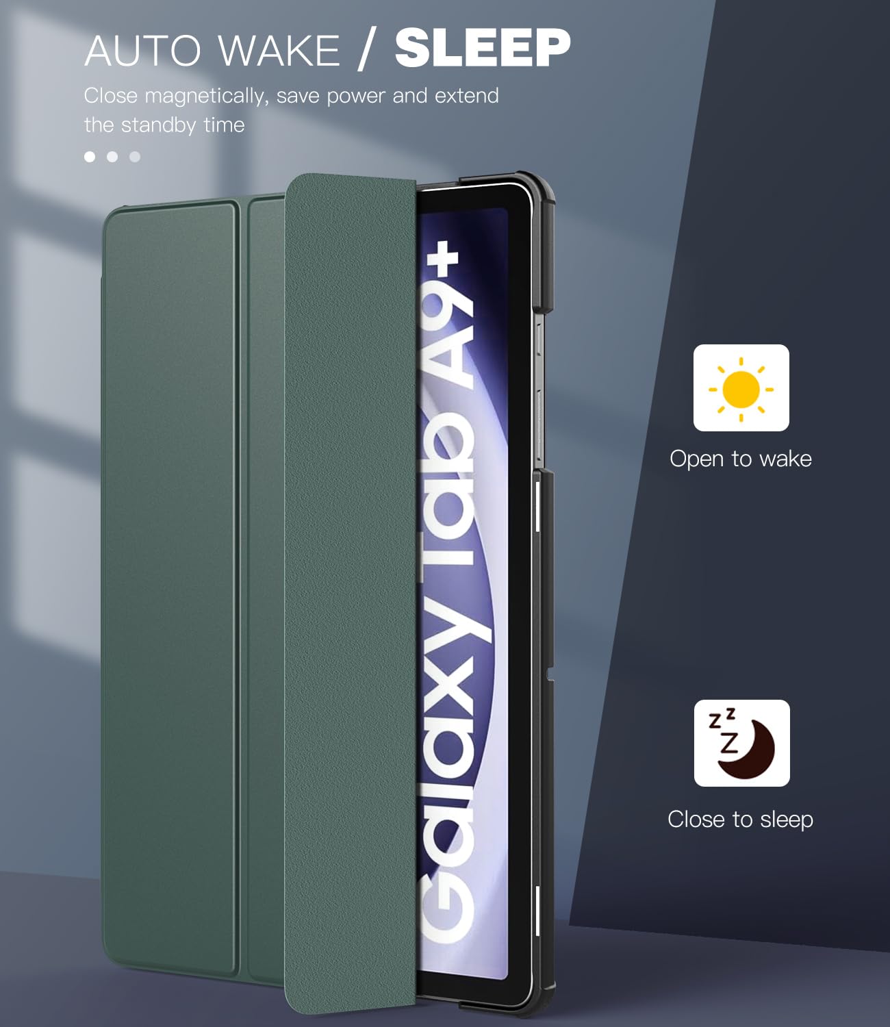 Foto 5 | Funda Timovo Para Samsung Galaxy Tab A9+ De 11 Pulgadas 2023  Color Verde Medianoche - Venta Internacional.