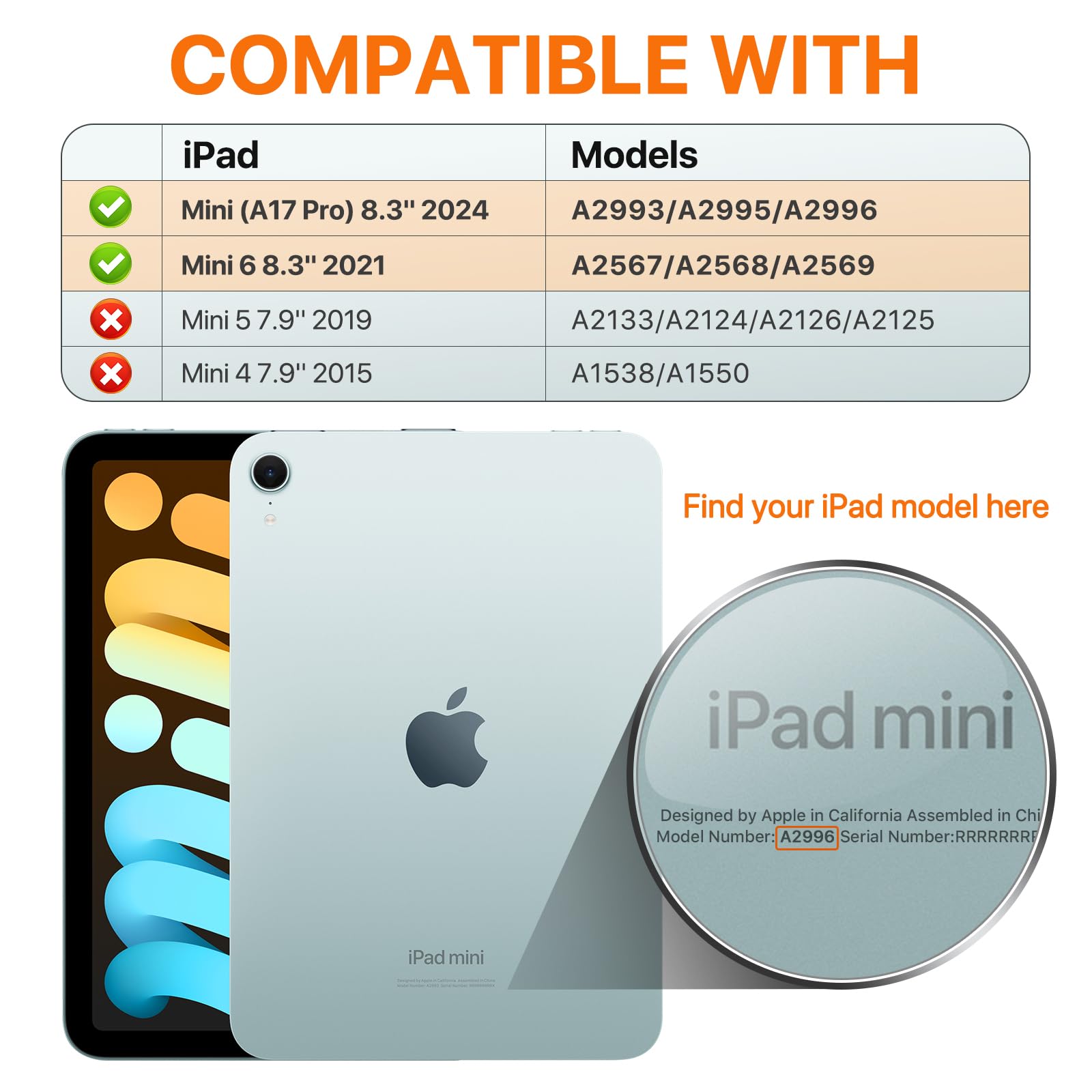 Foto 3 pulgar | Funda Moko Para Ipad Mini 7 (a17 Pro) 2024/ipad Mini 6 2021 - Venta Internacional.