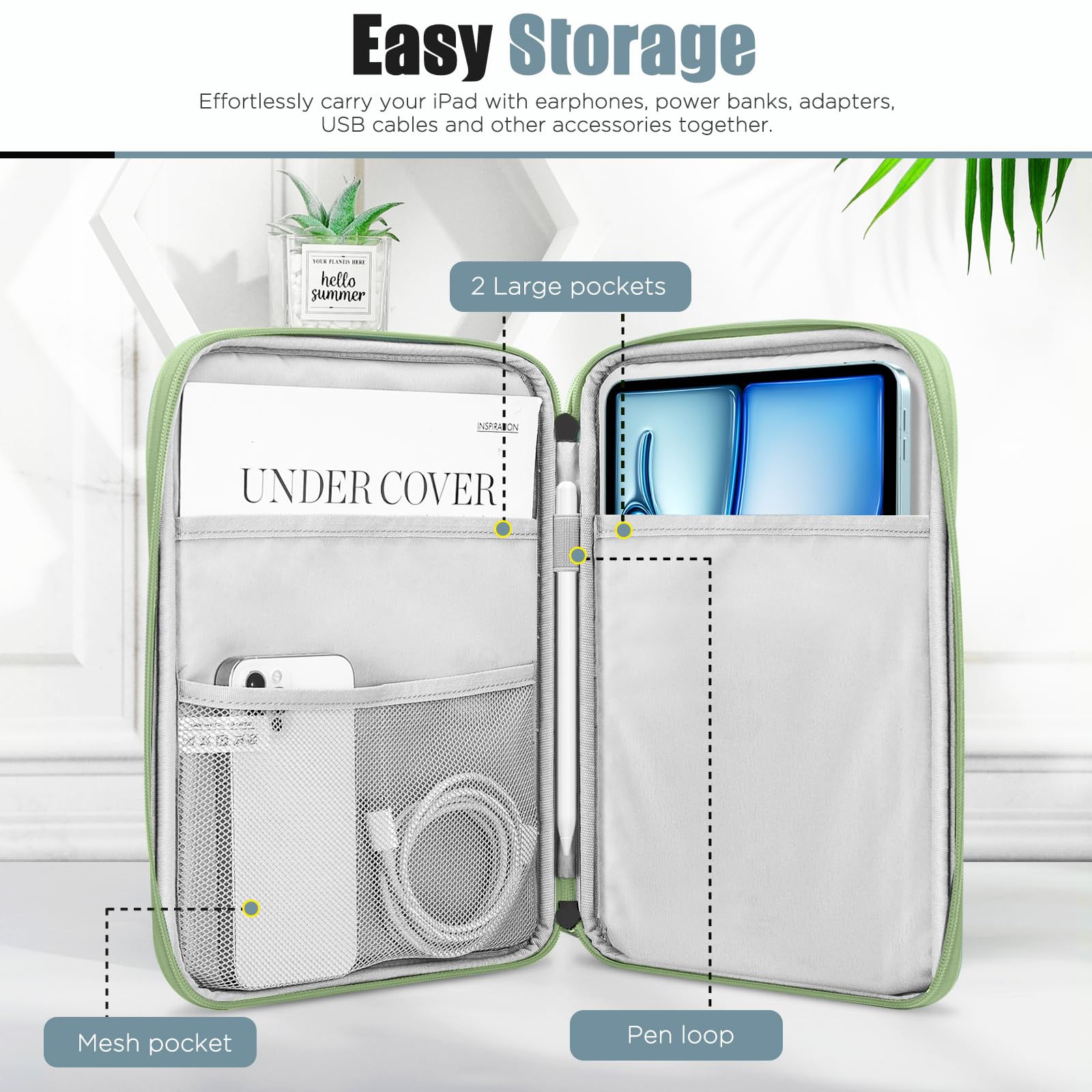 Foto 4 pulgar | Funda Para Tablet Timovo 9-11 Para Ipad 11 Pulgadas A16 2025 Verde - Venta Internacional.
