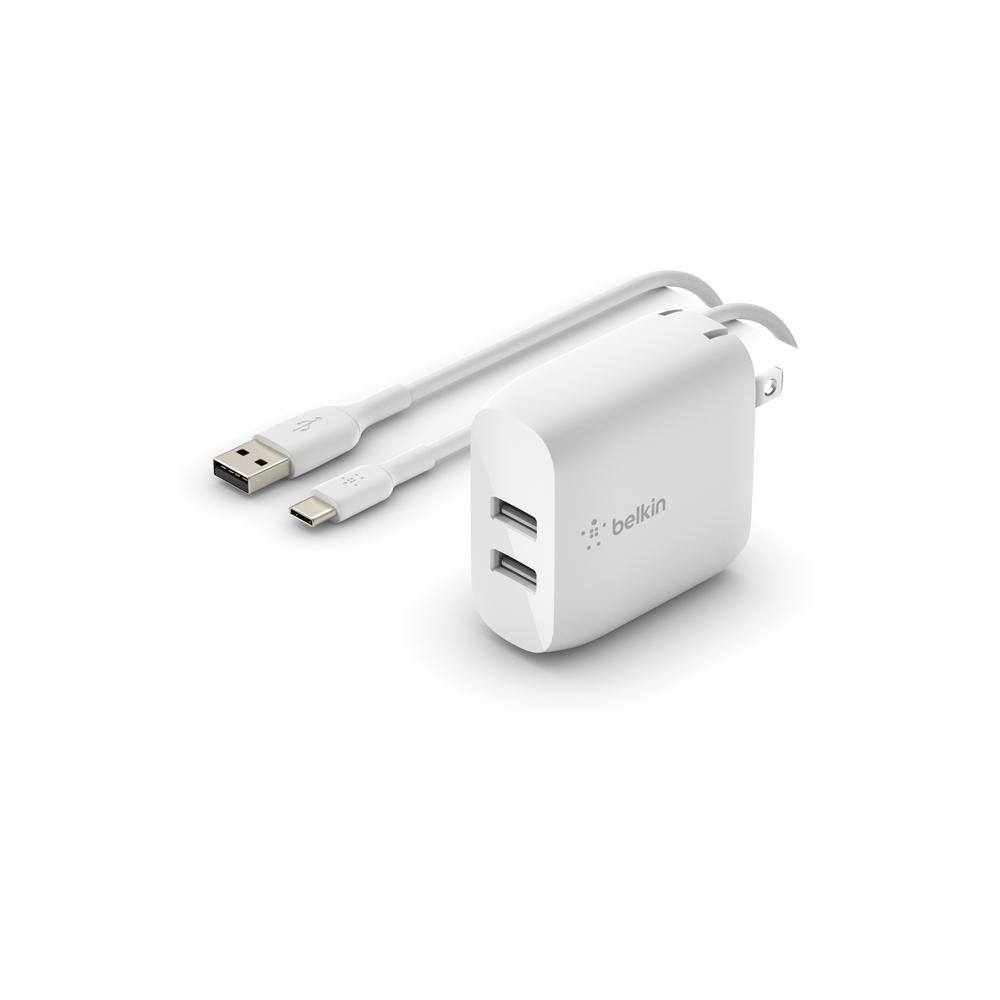 Cargador de Pared Belkin de 24 W Entrada Dual Usb A Blanco