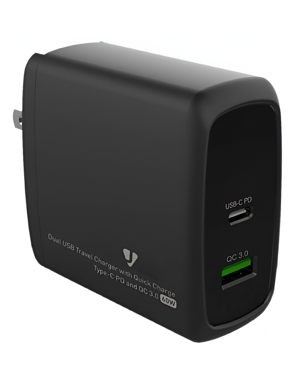 Foto 1 | Cargador Dual Usb A 3.0 Y Tipo C Tc4500blk Jarv 60w Color Negro