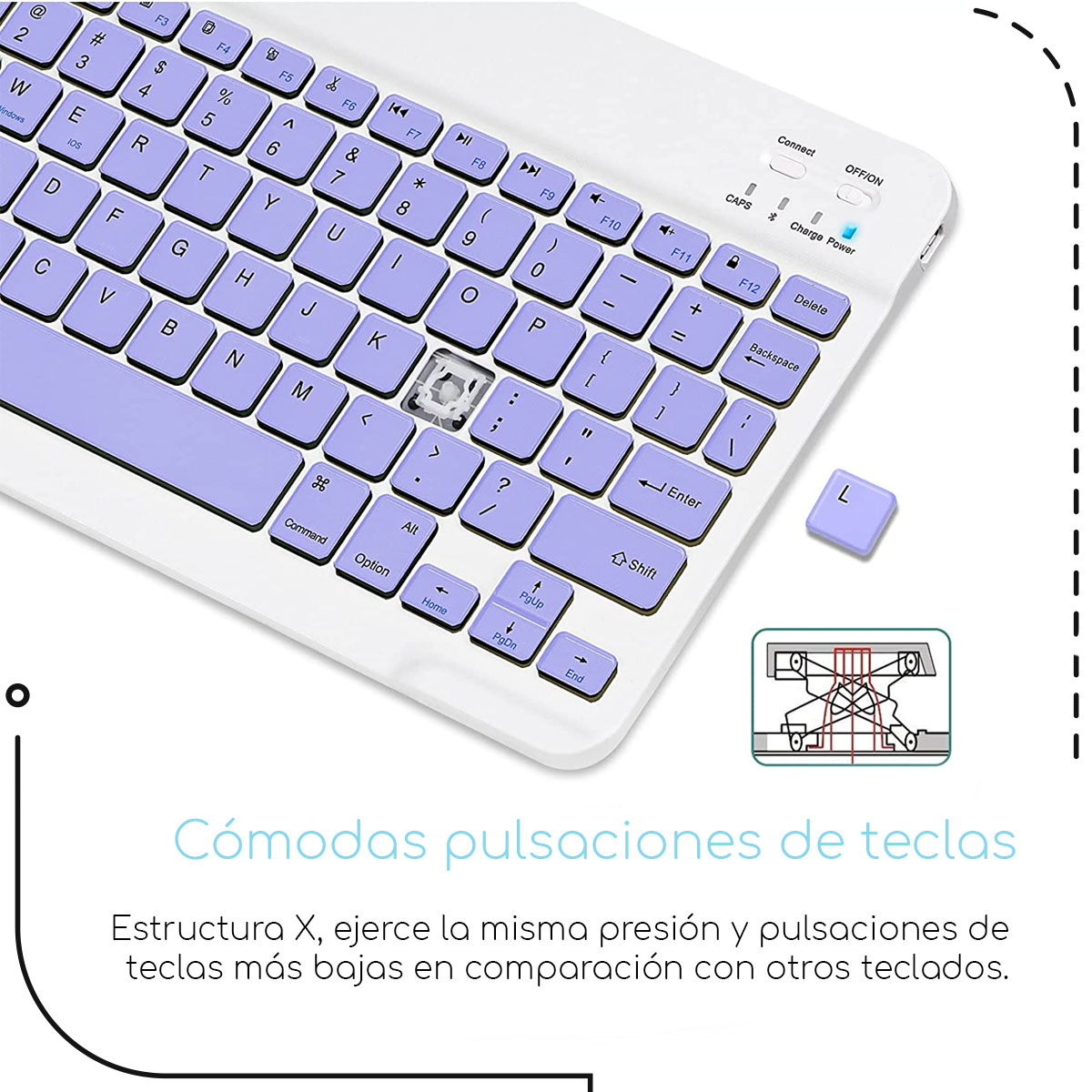 Foto 3 | Mini Teclado y Mouse Inalámbrico Bluetooth Recargable para Celular/Tablet