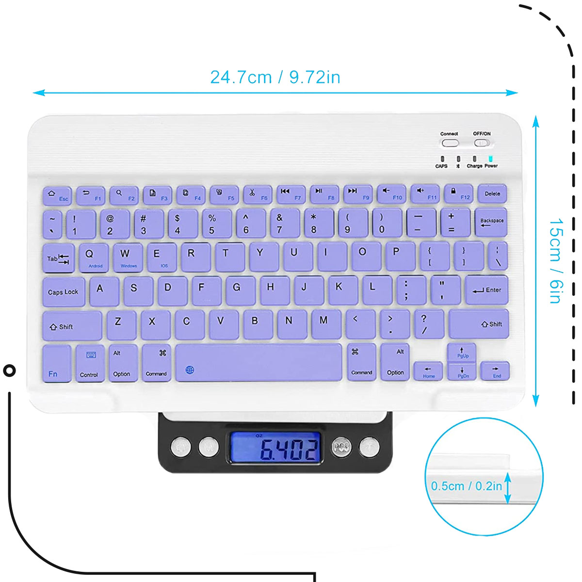 Foto 5 | Mini Teclado y Mouse Inalámbrico Bluetooth Recargable para Celular/Tablet