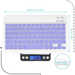 Foto 5 | Mini Teclado y Mouse Inalámbrico Bluetooth Recargable para Celular/Tablet
