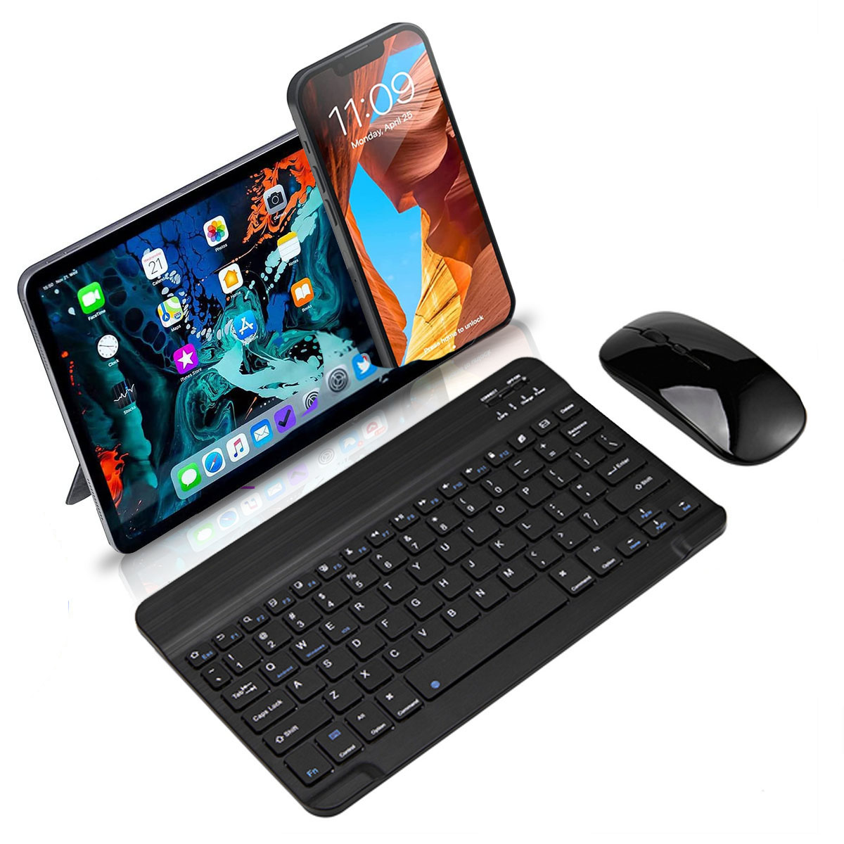 Foto 2 pulgar | Mini Teclado y Mouse Inalámbrico Bluetooth Recargable para Celular/Tablet
