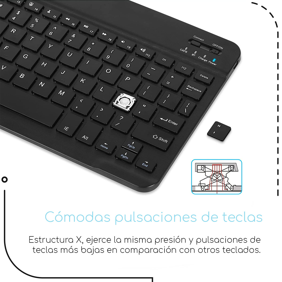 Foto 4 pulgar | Mini Teclado y Mouse Inalámbrico Bluetooth Recargable para Celular/Tablet