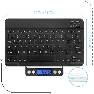 Foto 5 | Mini Teclado y Mouse Inalámbrico Bluetooth Recargable para Celular/Tablet