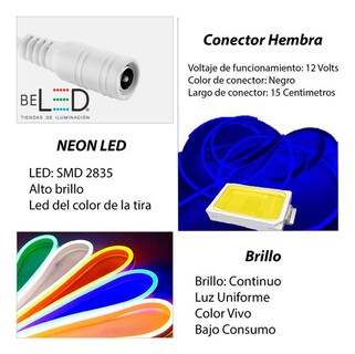 Foto 2 | Tira Led Neon Flex 5m 12v Alto Brillo Ip66 Blanco Neutro