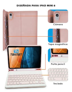 Foto 2 | Teclado Teknet Funda Bluetooth Para Ipad Mini 6 8.3''