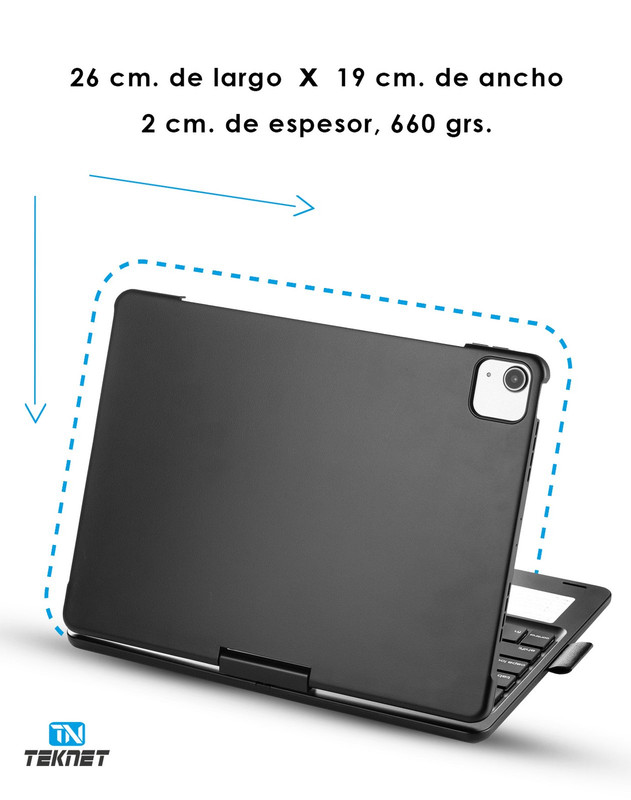 Foto 5 pulgar | Teclado + Funda Bluetooth Teknet para Ipad Air 5 Air 4 Rotación 360º