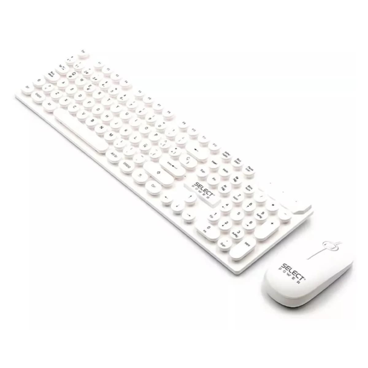 Combo de Teclado Y Mouse Inalámbricos Select Sound Retrokey-sp  Blanco $519