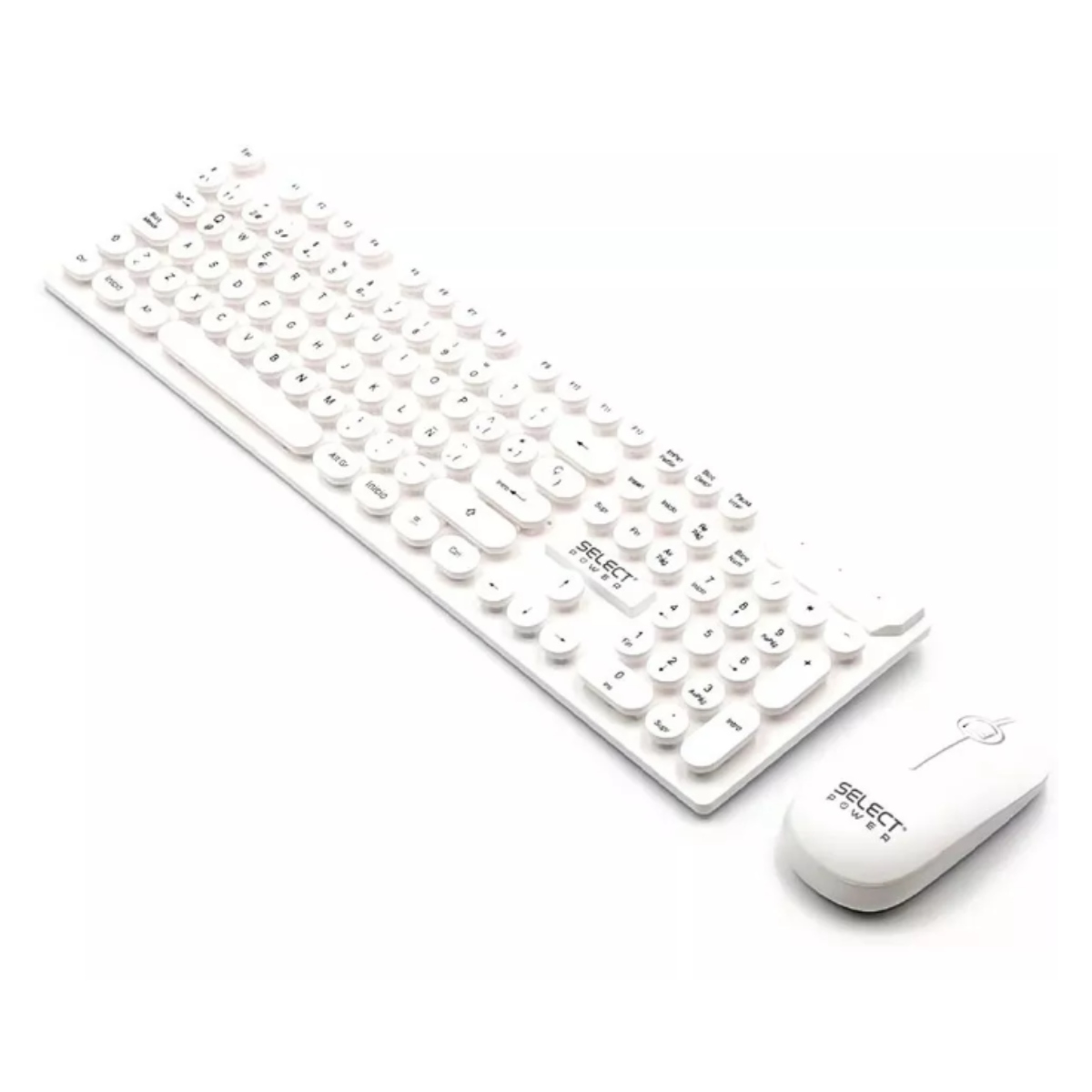 Combo de Teclado Y Mouse Inalámbricos Select Sound Retrokey-sp  Blanco