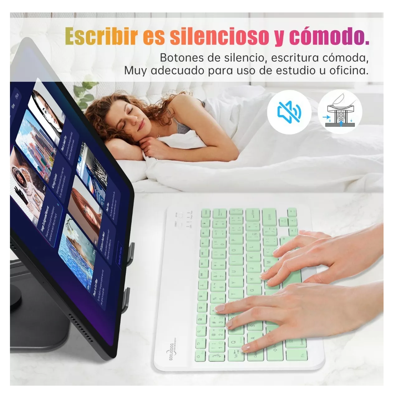 Foto 5 | Teclado Inalámbrico Bluetooth Para Ipad Android Pc Verde