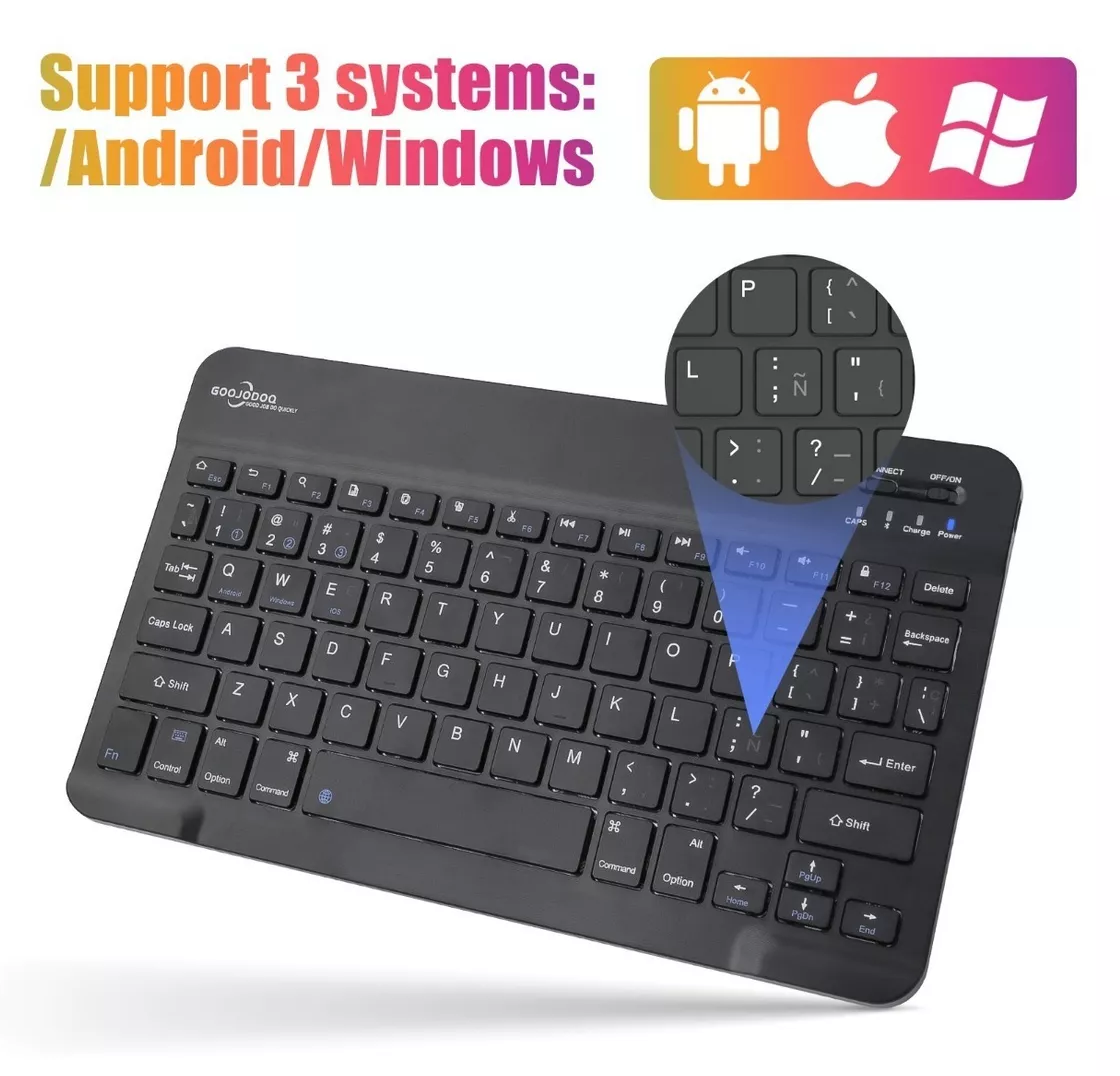 Foto 4 | Teclado Inalámbrico Bluetooth Para Ipad Android Pc Negro