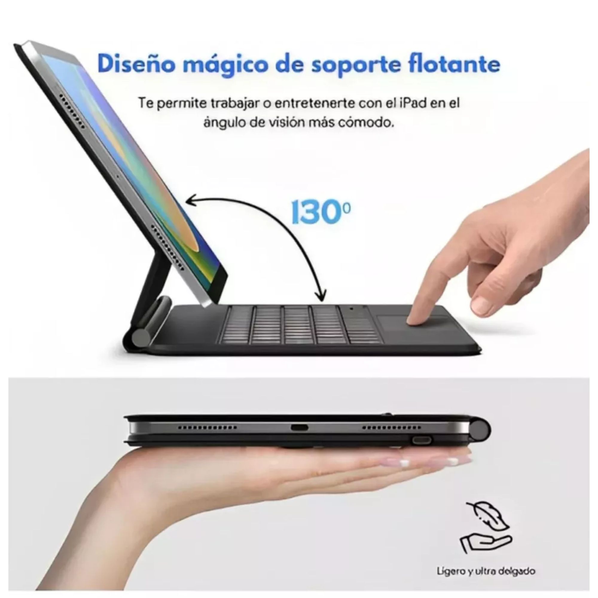 Foto 9 pulgar | Funda Magic Keyboard Para Ipad Pro 13 M4 Teclado Español Color Blanco