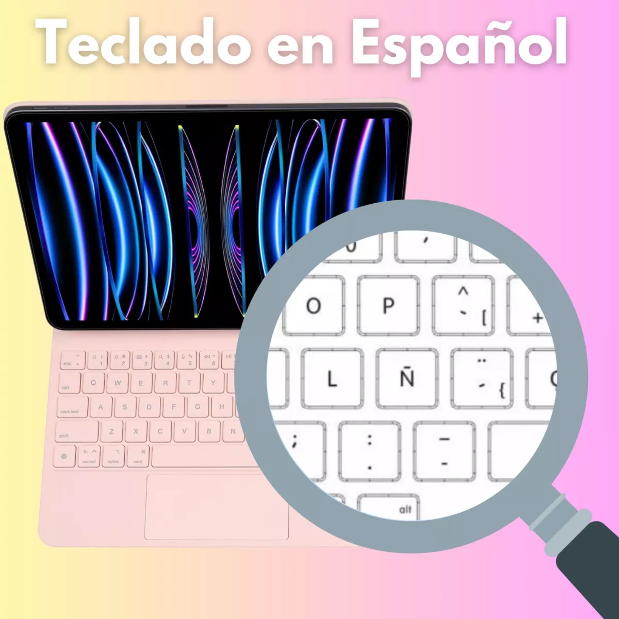 Foto 7 | Funda Magic Keyboard Para Ipad Pro 13 M4 Teclado Español Color Rosa