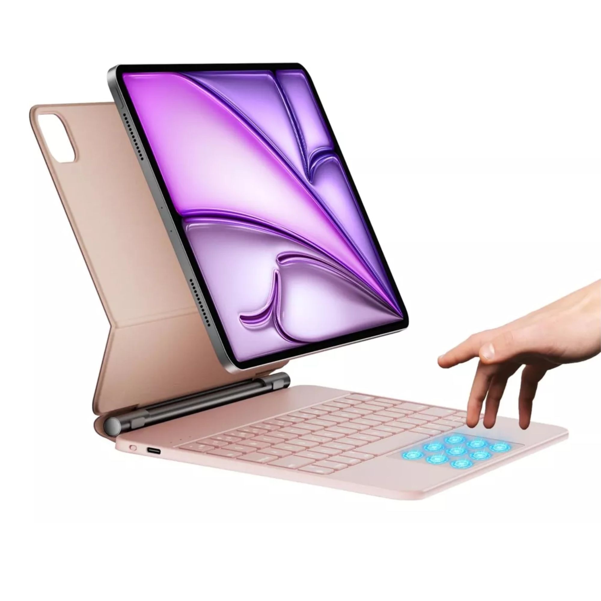 Foto 5 pulgar | Funda Teclado Magic Keyboard Para Ipad Air Pro 12.9 Color Rosa + Pencil