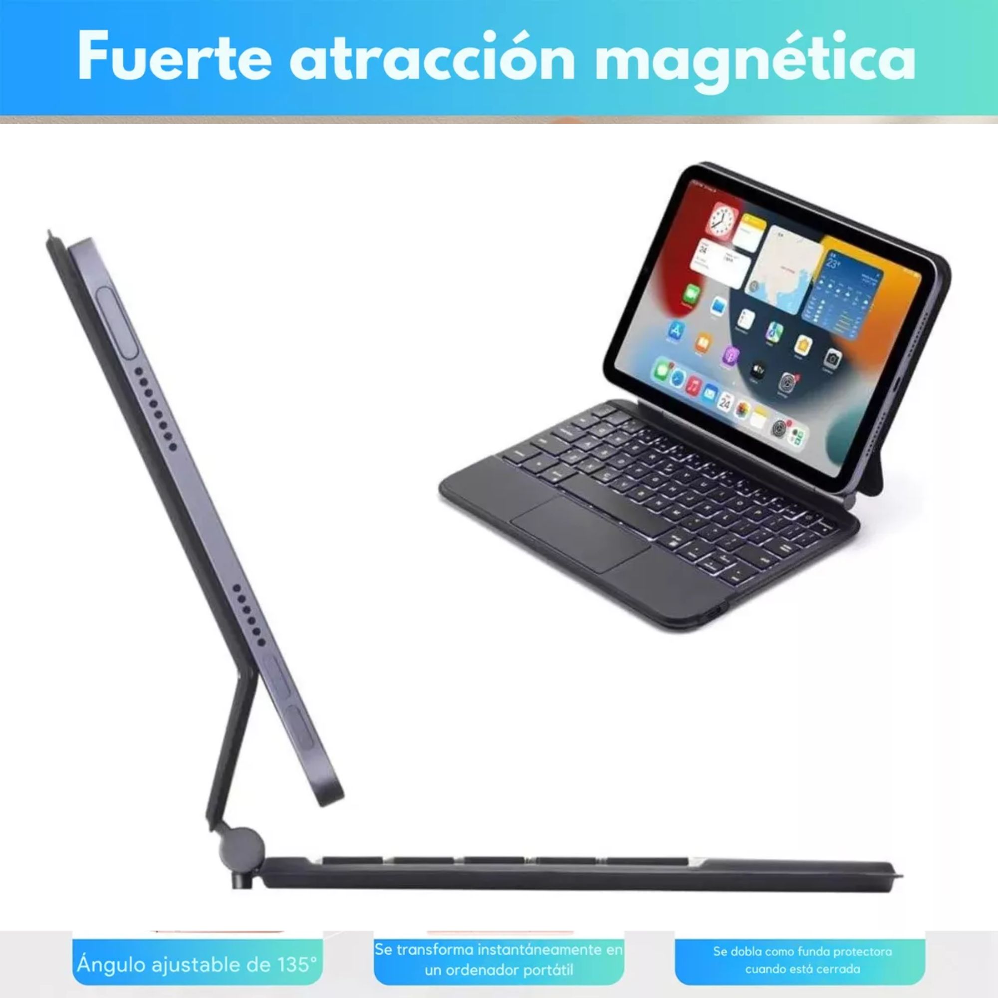 Foto 4 | Magic Keyboard Funda Teclado Para Ipad Mini 6/7 Color Negro + Pencil