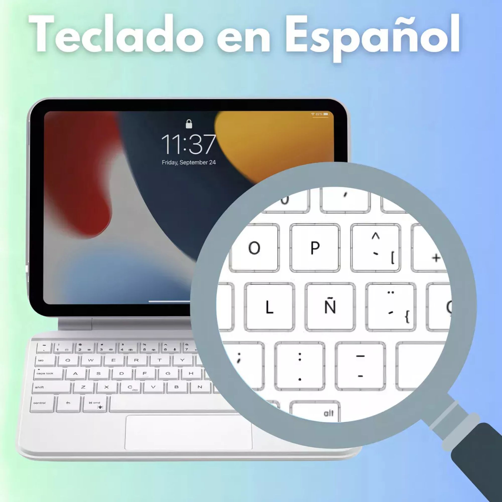 Foto 3 pulgar | Magic Keyboard Funda Teclado Para Ipad Mini 6/7 Color Blanco + Pencil