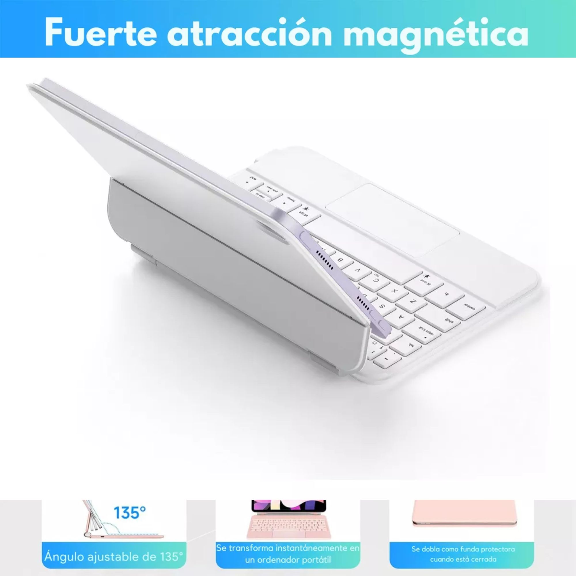 Foto 5 pulgar | Magic Keyboard Funda Teclado Para Ipad Mini 6/7 Color Blanco + Pencil