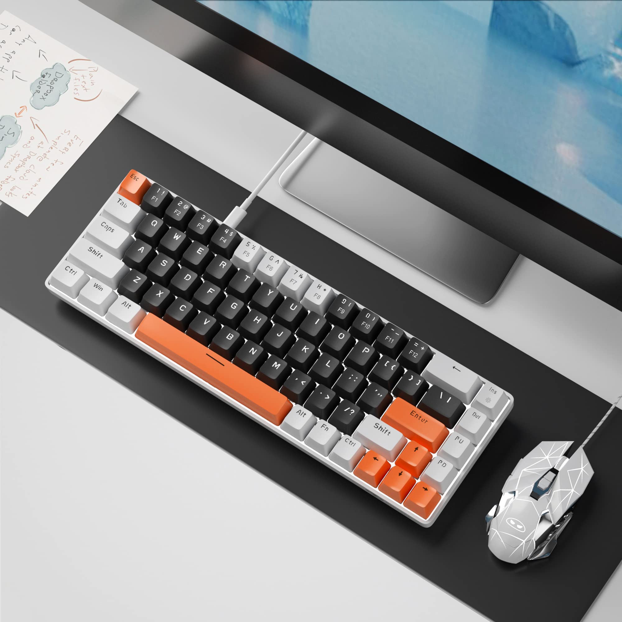 Foto 7 pulgar | Teclado Mecánico Para Juegos Magegee Mk-box 68 Teclas Negro/blanco - Venta Internacional.