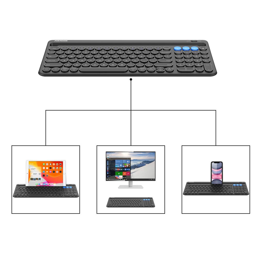 Foto 4 pulgar | Teclado Bluetooth Arteck Wireless Para Windows Ios Android - Venta Internacional.