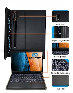 Foto 2 | Teknet Funda Teclado Bluetooth Touchpad Para Samsung Galaxy Tab S10 Fe 10.9''
