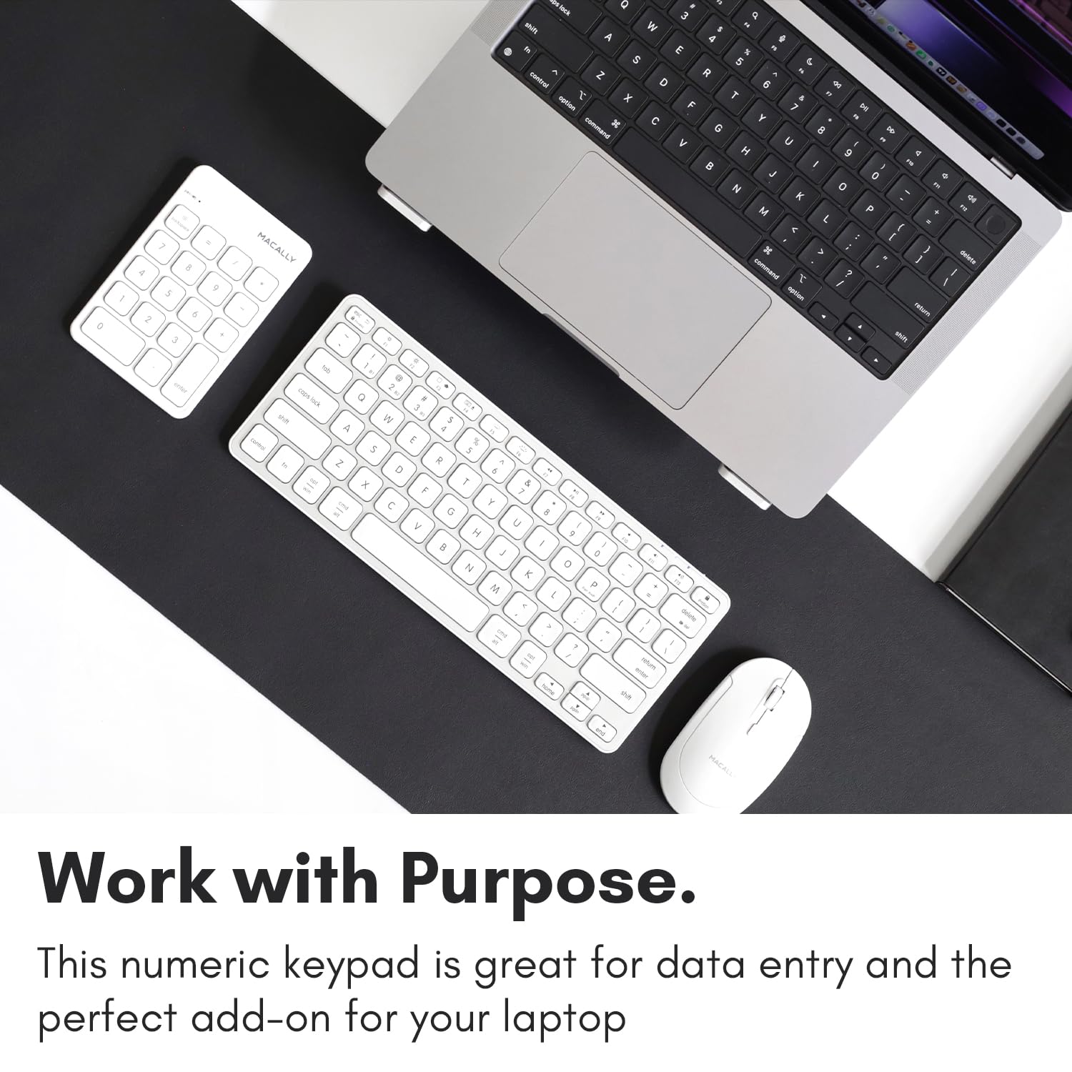Foto 2 | Teclado Numérico Bluetooth Macally Para Portátil Mac Windows, Blanco - Venta Internacional.