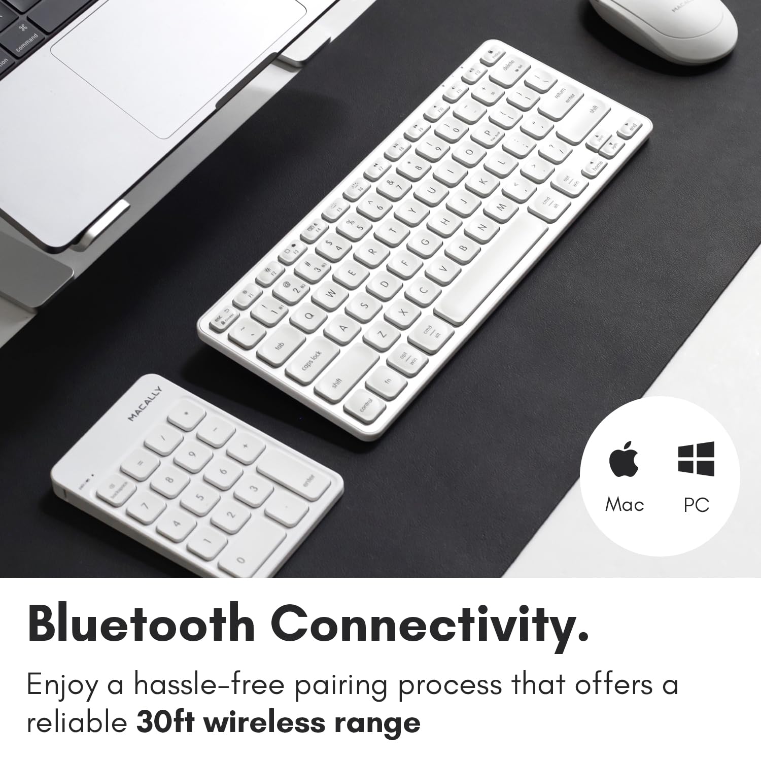 Foto 5 pulgar | Teclado Numérico Bluetooth Macally Para Portátil Mac Windows, Blanco - Venta Internacional.