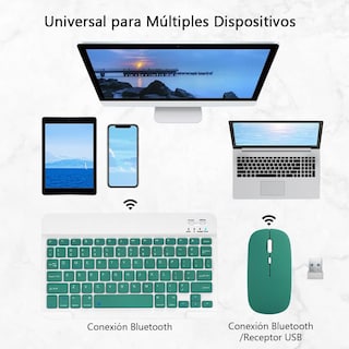 Foto 2 | Kit Teclado Y Mouse Inalámbrico Bluetooth Recargable Para Celular/tablet