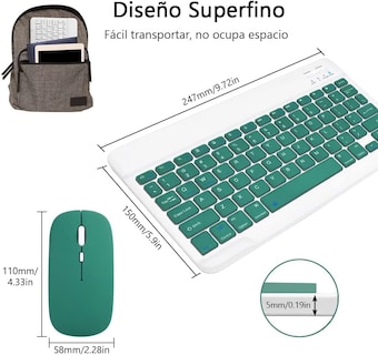 Foto 5 | Kit Teclado Y Mouse Inalámbrico Bluetooth Recargable Para Celular/tablet