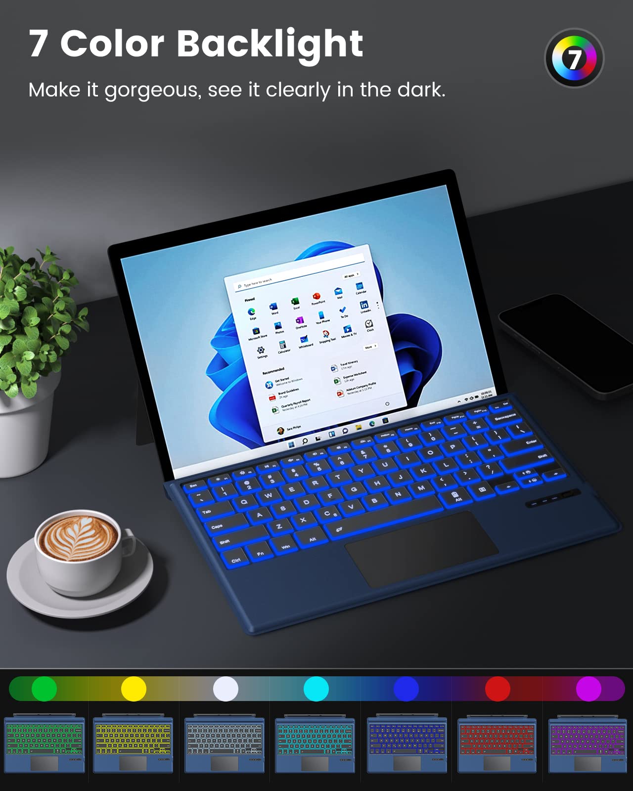 Foto 4 pulgar | Funda Tipo Teclado Tipo Moko Para Microsoft Surface Pro 7 Plus/pro 7/pro 6/pro 5/pro 4/3 - Venta Internacional.
