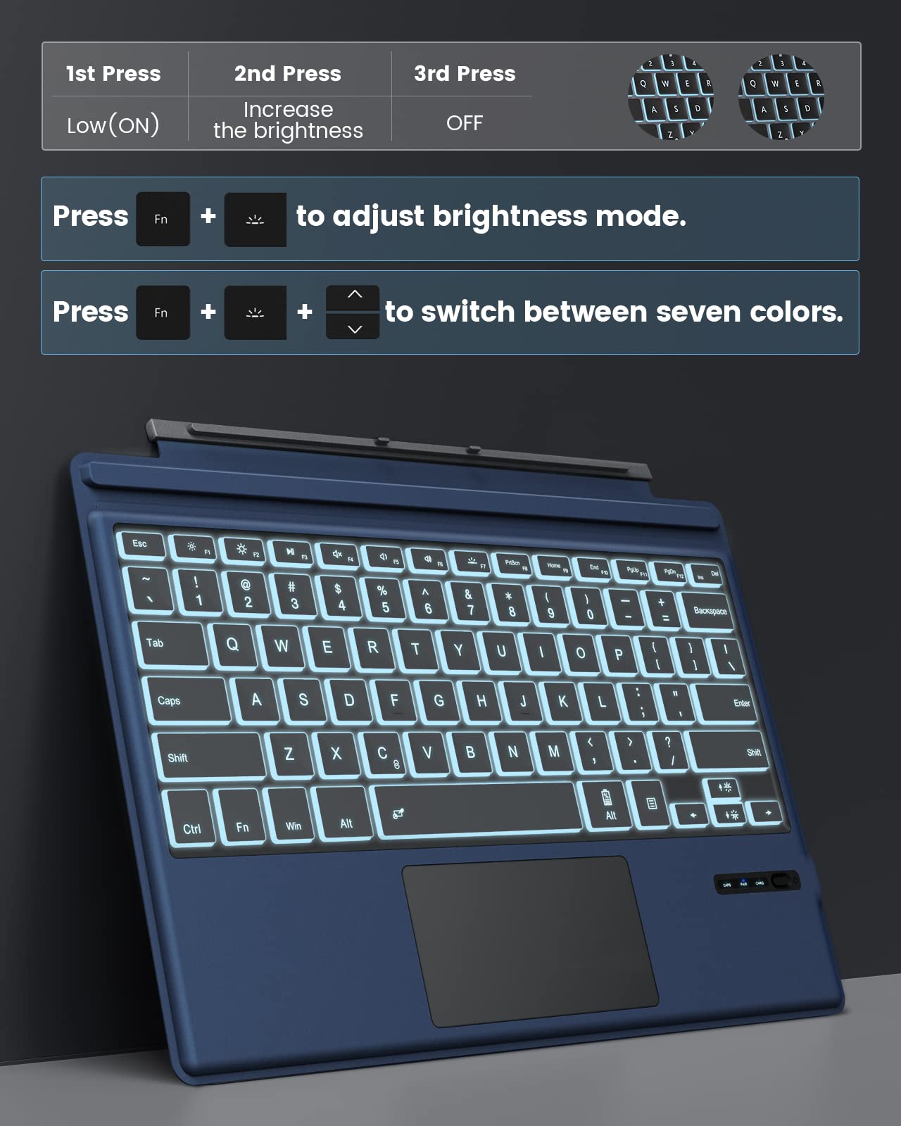 Foto 4 | Funda Tipo Teclado Tipo Moko Para Microsoft Surface Pro 7 Plus/pro 7/pro 6/pro 5/pro 4/3 - Venta Internacional.