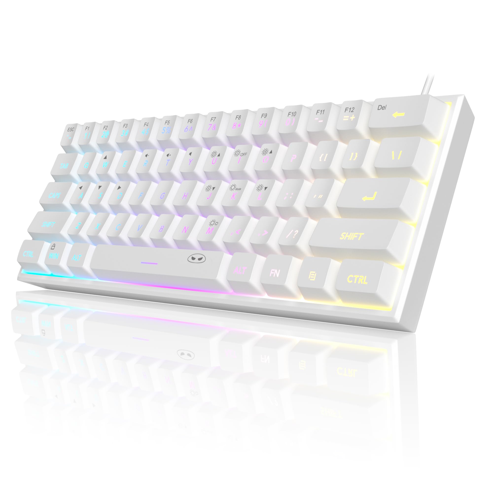 Foto 2 pulgar | Teclado Gaming Magegee Mini 60% Rgb Retroiluminado Ts91 Blanco - Venta Internacional.