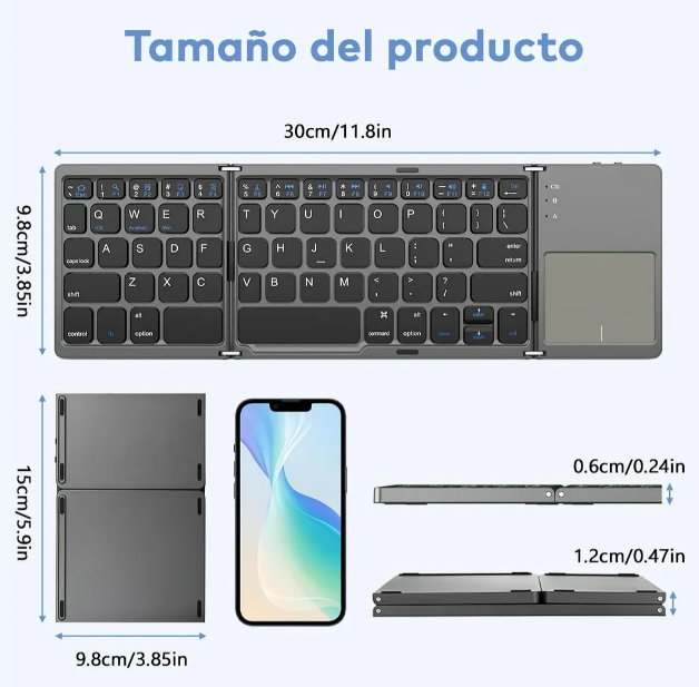 Foto 3 pulgar | Teclado Bluetooth Recargable Xtellar Ultra-portátil Plegable – Compatibilidad Total  Silencioso Y Eficiente