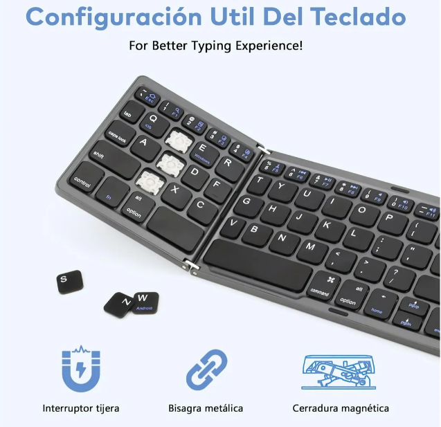 Foto 4 pulgar | Teclado Bluetooth Recargable Xtellar Ultra-portátil Plegable – Compatibilidad Total  Silencioso Y Eficiente